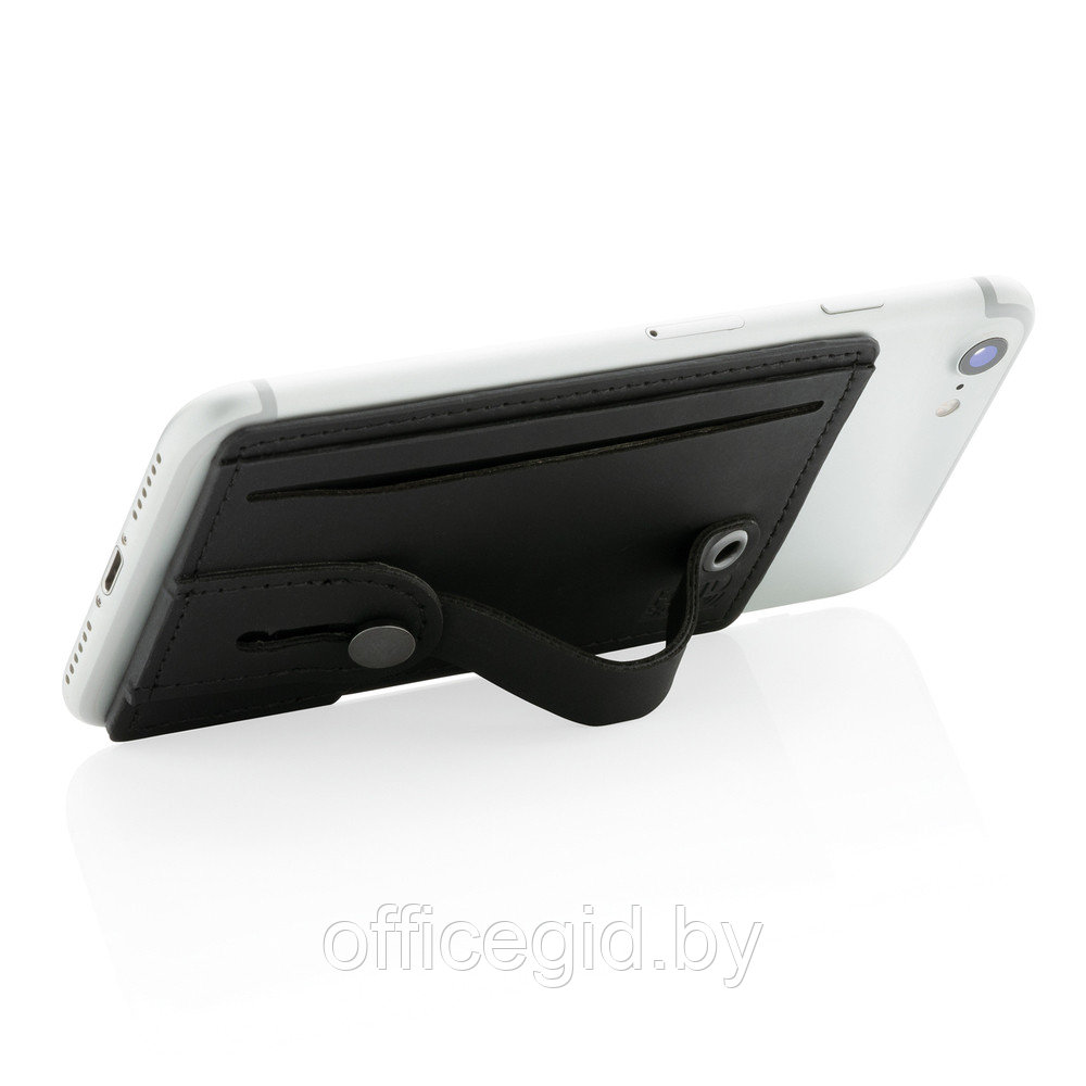 Футляр для кредитных карт - подставка для телефона "P820.741", черный - фото 3 - id-p187027554