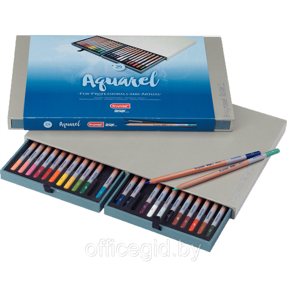 Набор карандашей акварельных "Design aquarel box", 24 цвета - фото 1 - id-p187161498