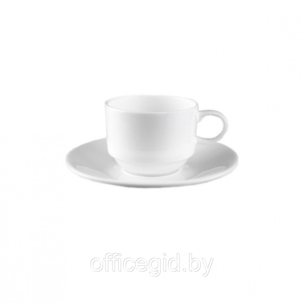 Чашка с блюдцем "WL-993039/AB", фарфор, 140 мл, белый - фото 1 - id-p180058687