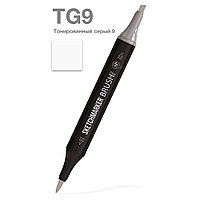 Маркер перманентный двусторонний "Sketchmarker Brush", TG9 тонированный серый 9