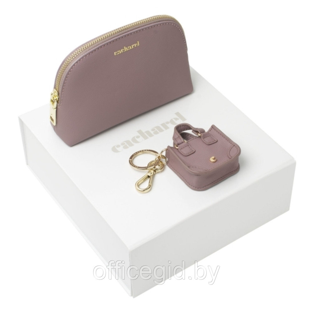 Набор косметичка+держатель для сумки "CPKK836Z", светло-розовый - фото 1 - id-p187027688