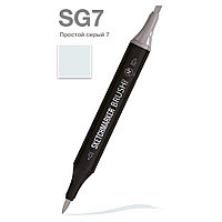 Маркер перманентный двусторонний "Sketchmarker Brush", SG7 простой серый 7