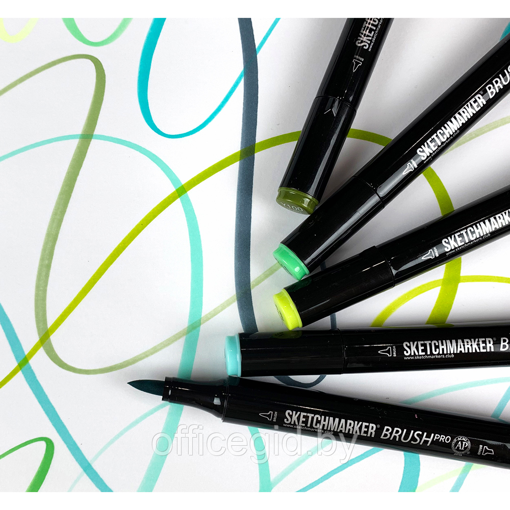 Маркер перманентный двусторонний "Sketchmarker Brush", SG1 простой серый 1 - фото 5 - id-p187161045