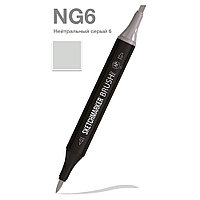 Маркер перманентный двусторонний "Sketchmarker Brush", NG6 нейтральный серый 6