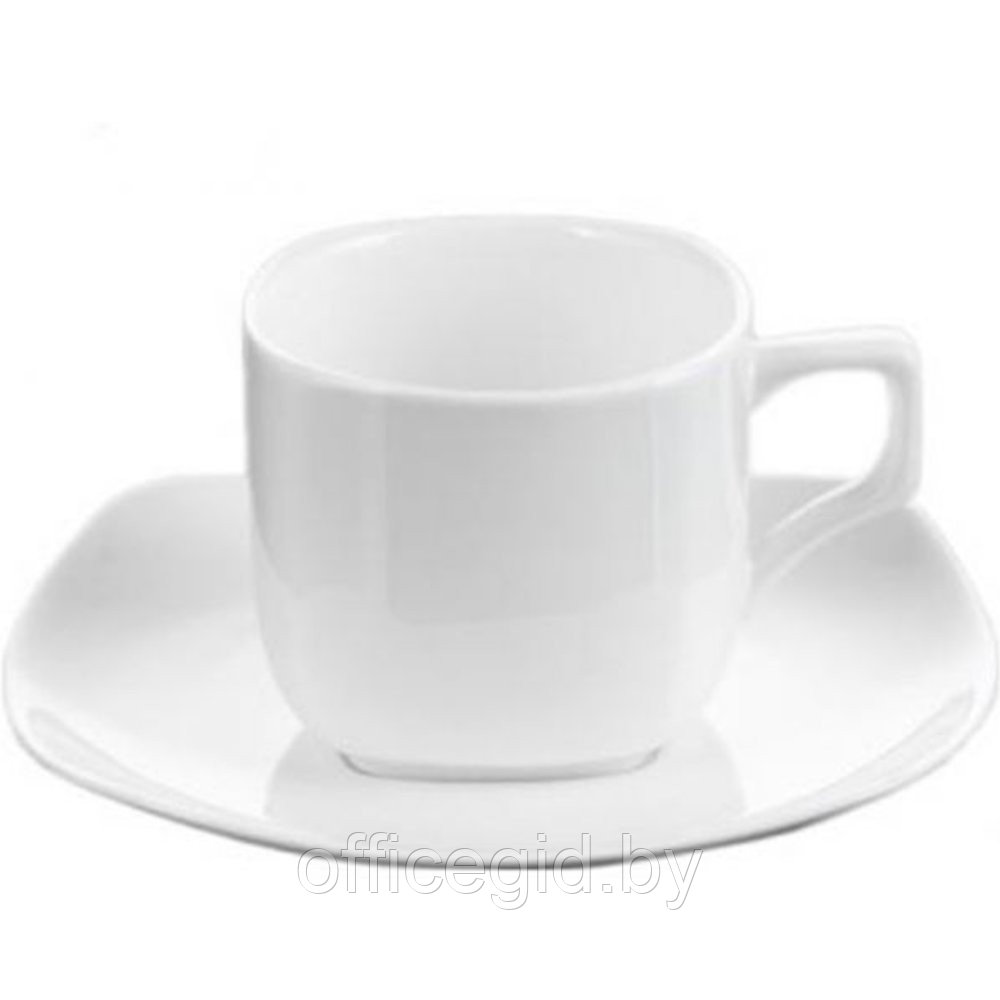 Чашка с блюдцем "WL-993003/AB", фарфор, 200 мл, белый - фото 1 - id-p187158674