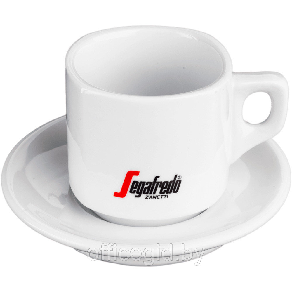 Набор "Segafredo Espresso", чашка с блюдцем, керамика, 90 мл, белый - фото 1 - id-p180058692
