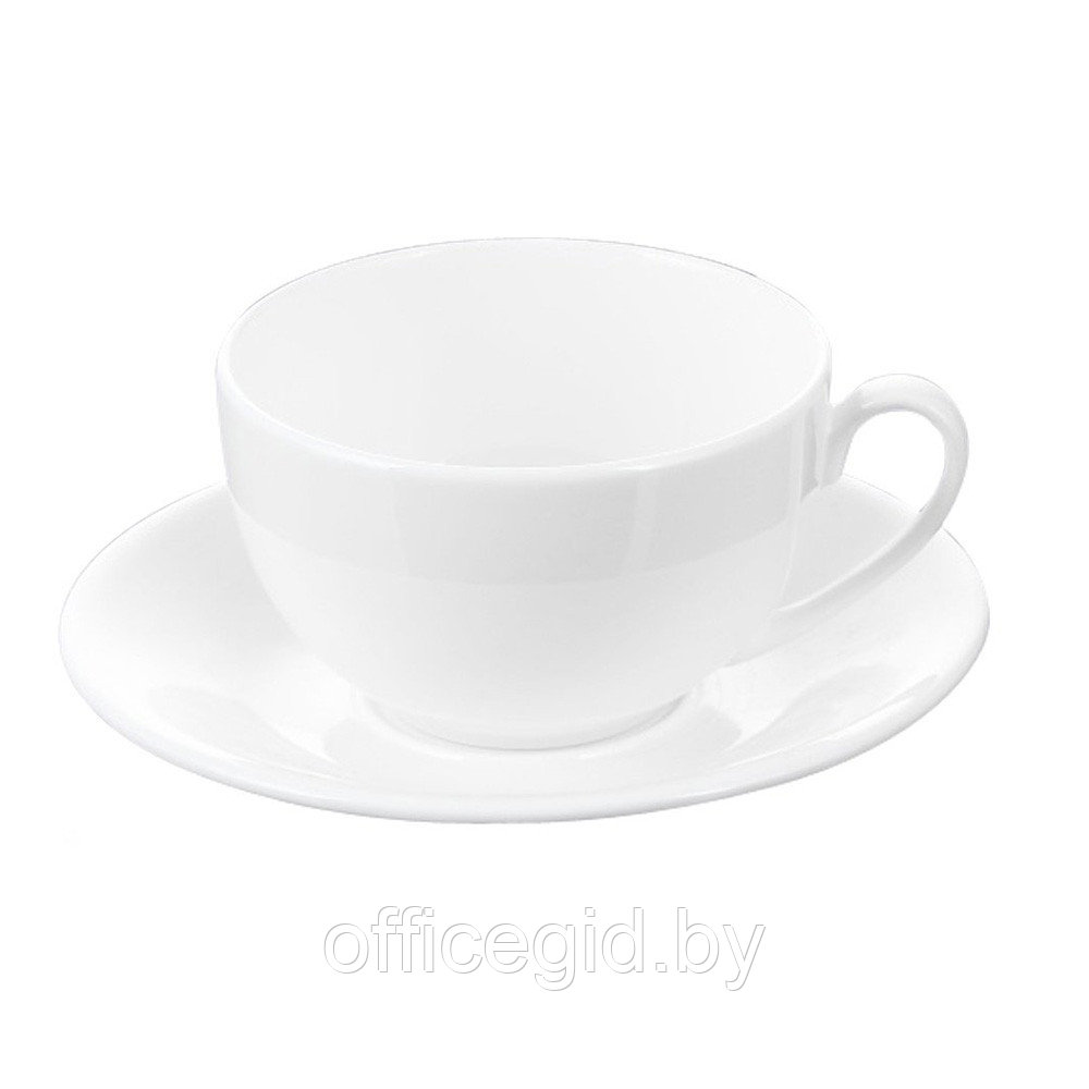 Чашка с блюдцем "WL-993000/AB", фарфор, 250 мл, белый - фото 1 - id-p187158685