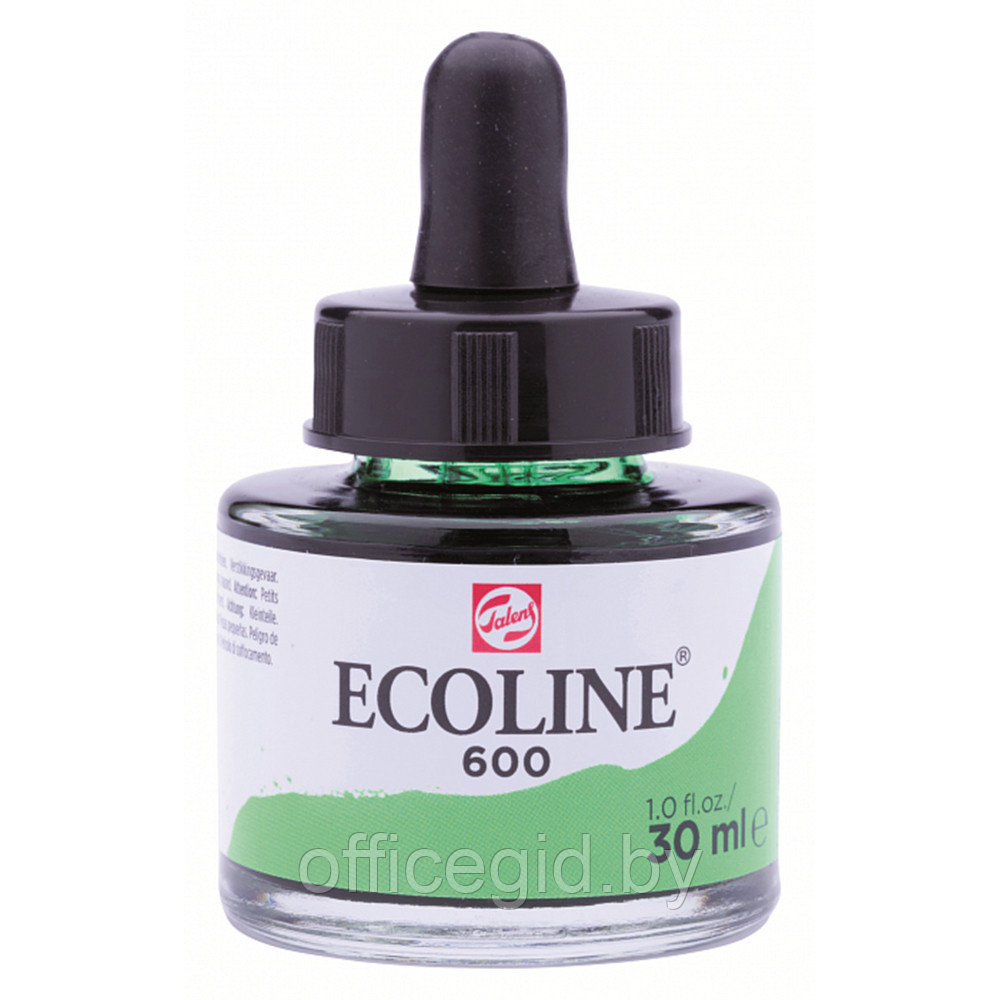 Жидкая акварель "ECOLINE", 600 зеленый, 30 мл