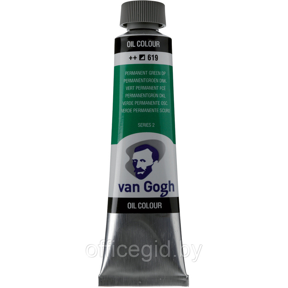 Краски масляные "Van Gogh", 619 зеленый прочный темный, 40 мл, туба - фото 1 - id-p187160537
