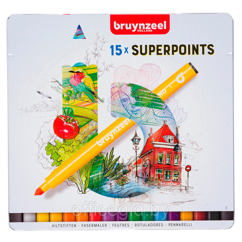 Набор маркеров художественных "Bruynzeel Super Point", 15 шт. - фото 1 - id-p187161678