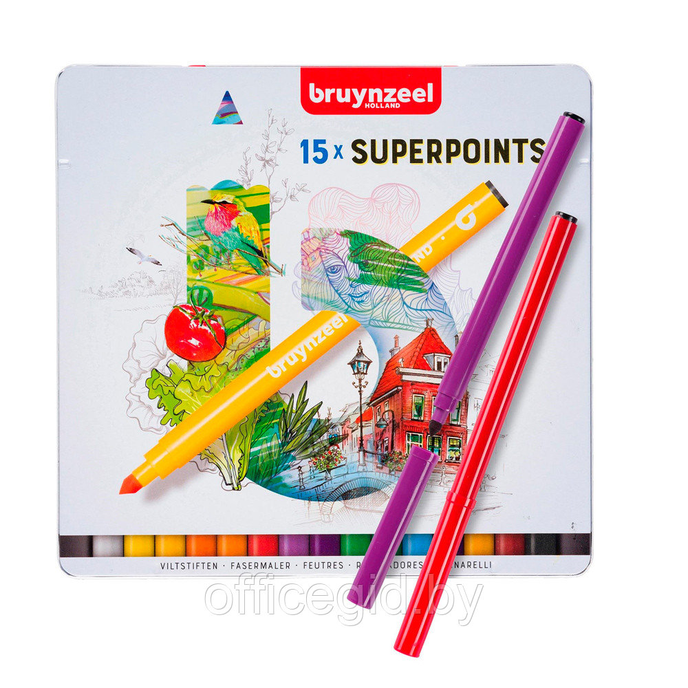 Набор маркеров художественных "Bruynzeel Super Point", 15 шт. - фото 2 - id-p187161678