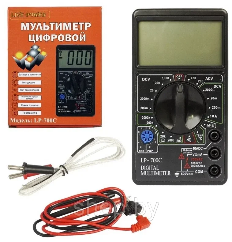 Мультиметр цифровой Live-power LP-700C (+ температура) увеличенный экран - фото 1 - id-p187804134