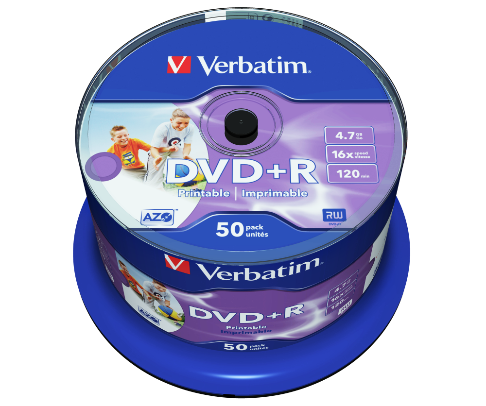 Диски DVD+R Verbatim (50) printable / INKJETPRINT - фото 1 - id-p81692150