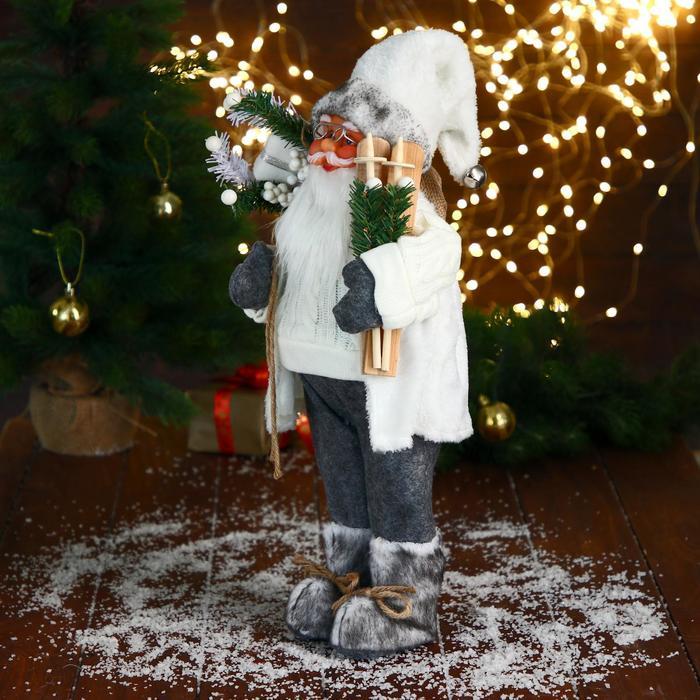 Дед Мороз "В белом свитере, с лыжами" 17х45 см - фото 3 - id-p187843712