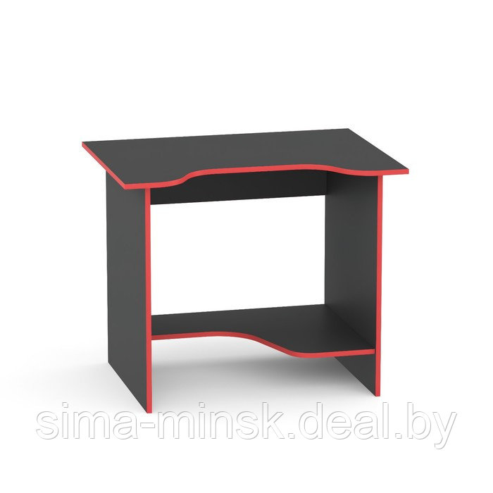 Компьютерный стол «КСТ-03», 900 × 670 × 740 мм, цвет чёрный / красная кромка - фото 2 - id-p187850025