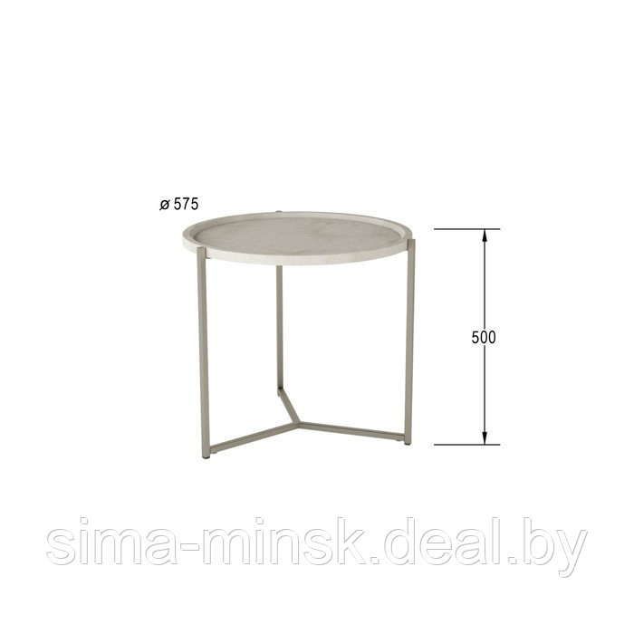 Стол придиванный «Бруно», 575 × 757 × 500 мм, цвет лайт стоун - фото 4 - id-p187854052