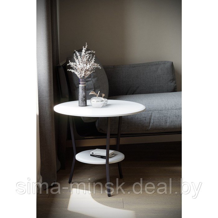 Стол журнальный «Шот», 550 × 550 × 500 мм, цвет белый - фото 1 - id-p187854060