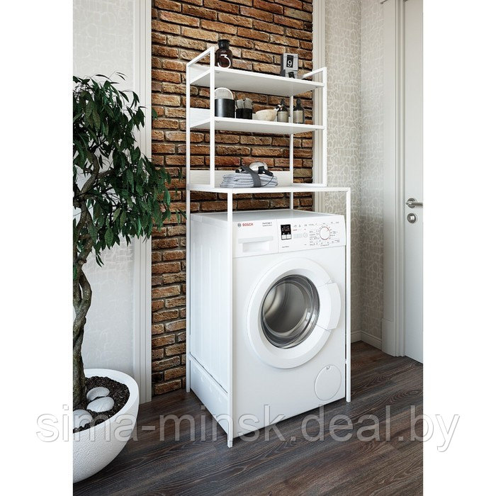 Стеллаж над стиральной машиной, белый, 63,5 х 46,5 х 160 см - фото 1 - id-p187853138
