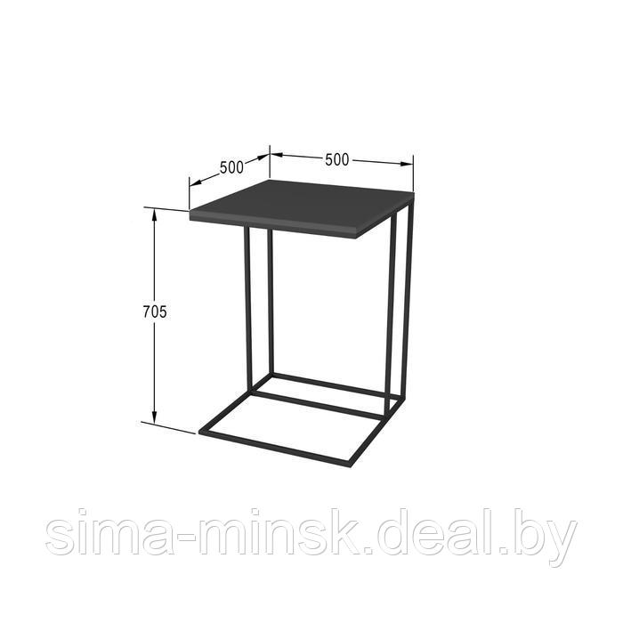 Стол придиванный «Хайгрет», 500 × 500 × 705 мм, металл, МДФ, цвет графит - фото 2 - id-p187854125