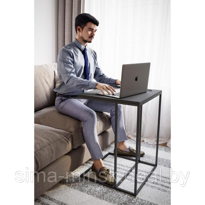 Стол придиванный «Хайгрет», 500 × 500 × 705 мм, металл, МДФ, цвет графит - фото 3 - id-p187854125