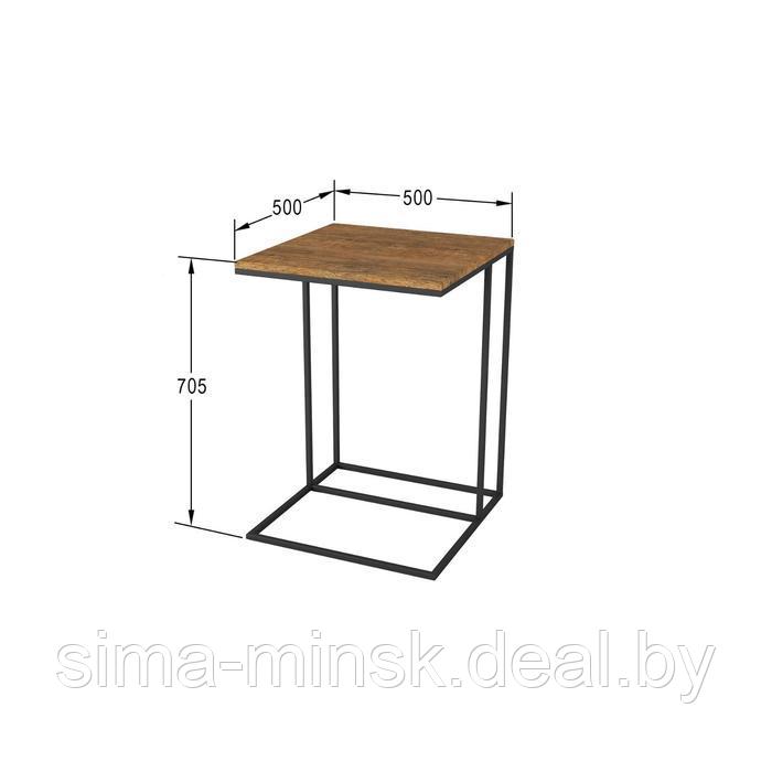 Стол придиванный «Хайгрет», 500 × 500 × 705 мм, металл, МДФ, цвет дуб американский - фото 2 - id-p187854126