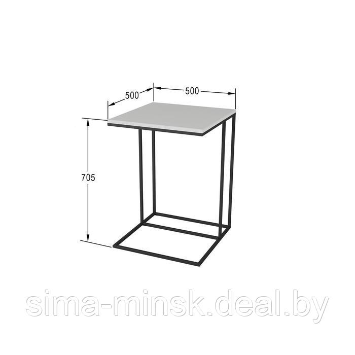 Стол придиванный «Хайгрет», 500 × 500 × 705 мм, металл, МДФ, цвет белый - фото 2 - id-p187854127
