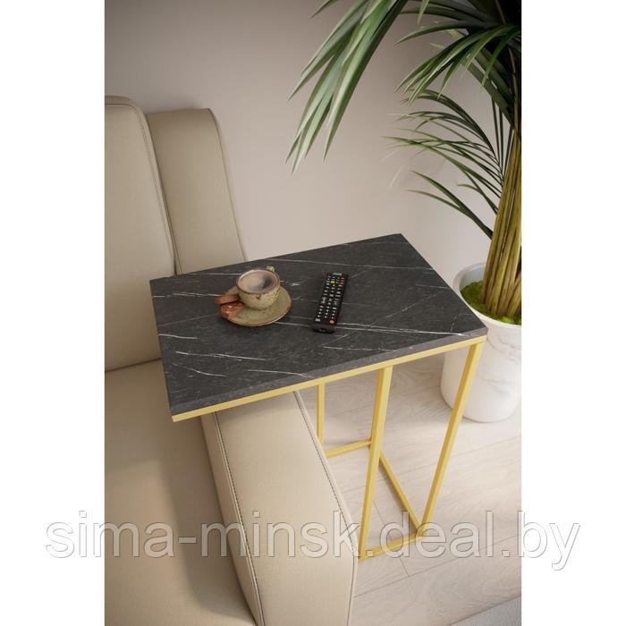 Стол приставной «Агами Голд», 500 × 310 × 705 мм, цвет чёрный мрамор - фото 1 - id-p187854136