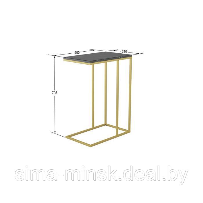 Стол приставной «Агами Голд», 500 × 310 × 705 мм, цвет чёрный мрамор - фото 2 - id-p187854136