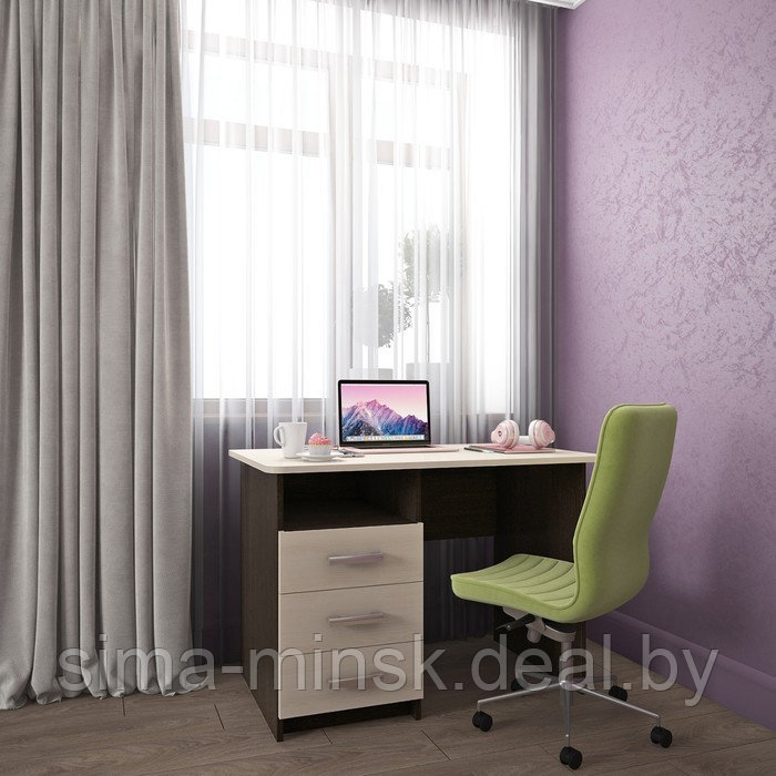 Стол письменный «Сити 1», 1050 × 650 × 748 мм, цвет дуб девон / дуб венге - фото 1 - id-p187850290
