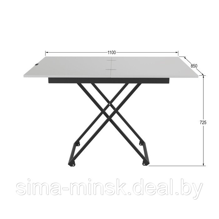 Стол трансформируемый «Андрэ Loft», 850 (1100) × 550 (850) × 400 (725) мм, ЛДСП, белый - фото 6 - id-p187854298