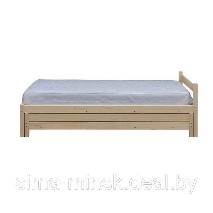 Кровать с выдвижным спальным местом 2 в 1, 800×2000 мм, 800×1900 мм, массив, без покрытия - фото 1 - id-p187856323