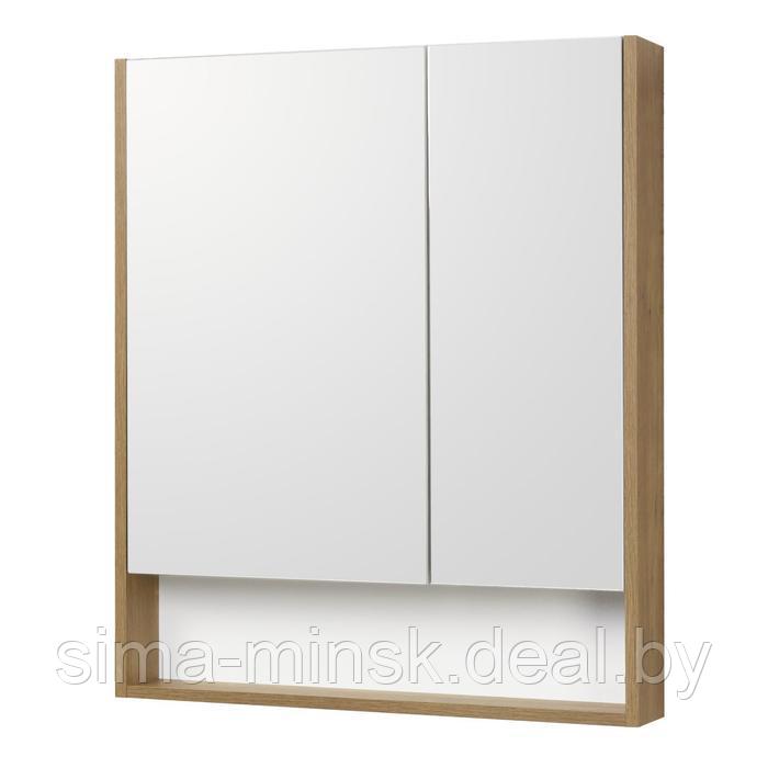 Зеркальный шкаф Aquaton «Сканди 70», цвет белый, дуб рустикальный - фото 1 - id-p187852384