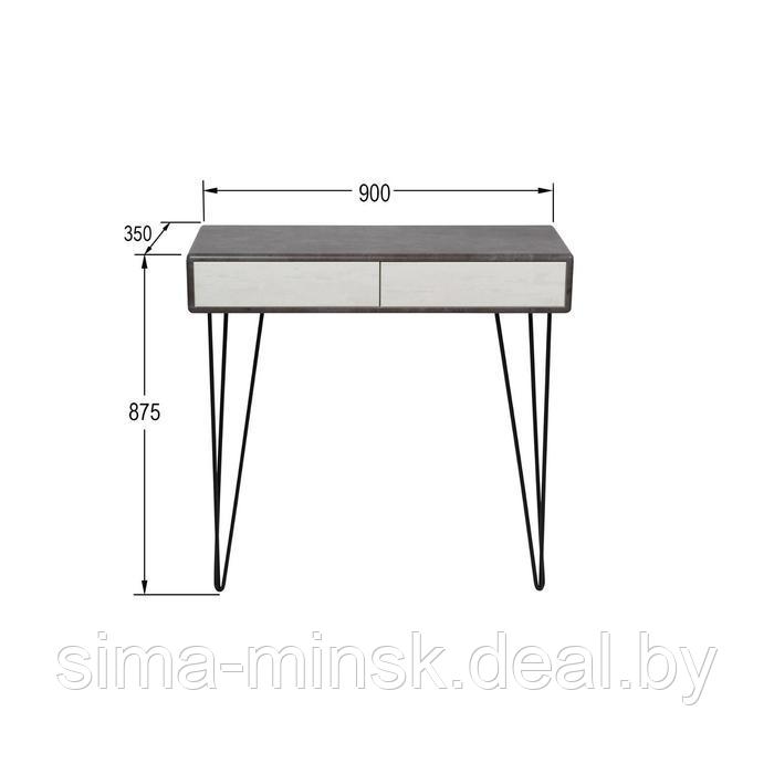 Стол-консоль «Телфорд», 900 × 350 × 875 мм, цвет серый бетон / белый бетон - фото 2 - id-p187854334