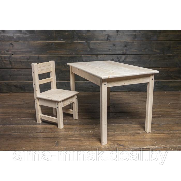 Детский набор «Нильс», стол 800 × 500 × 520 мм и стул 300 × 400 × 550 мм, массив сосны - фото 1 - id-p187857311