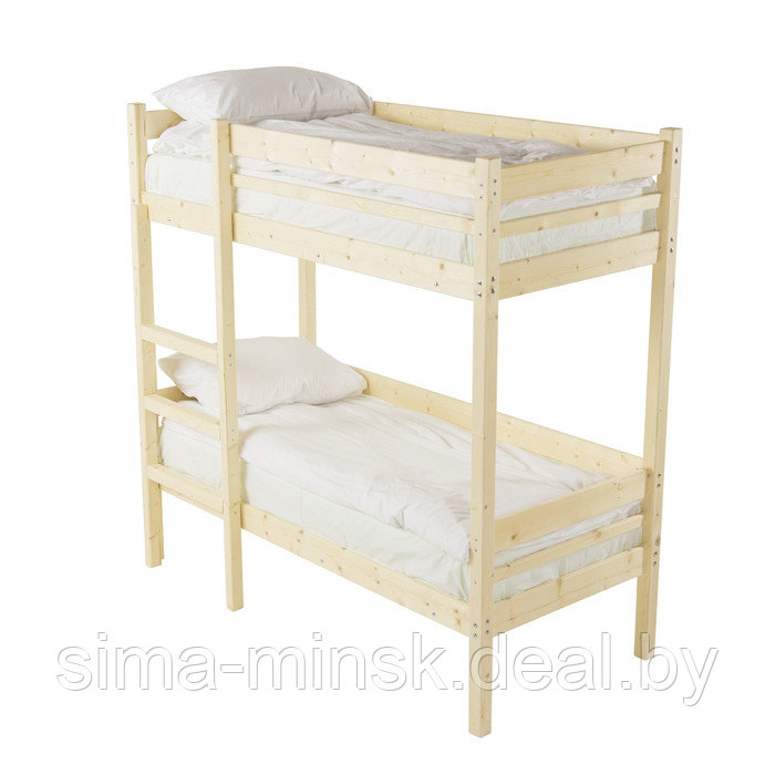 Детская двухъярусная кровать «Дональд», 700×1900, массив сосны, без покрытия - фото 2 - id-p187856362