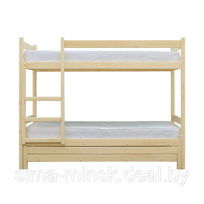 Двухъярусная кровать с выдвижным спальным местом 3 в 1, 800 × 2000 мм, 800 × 1900 мм, сосна - фото 1 - id-p187856390