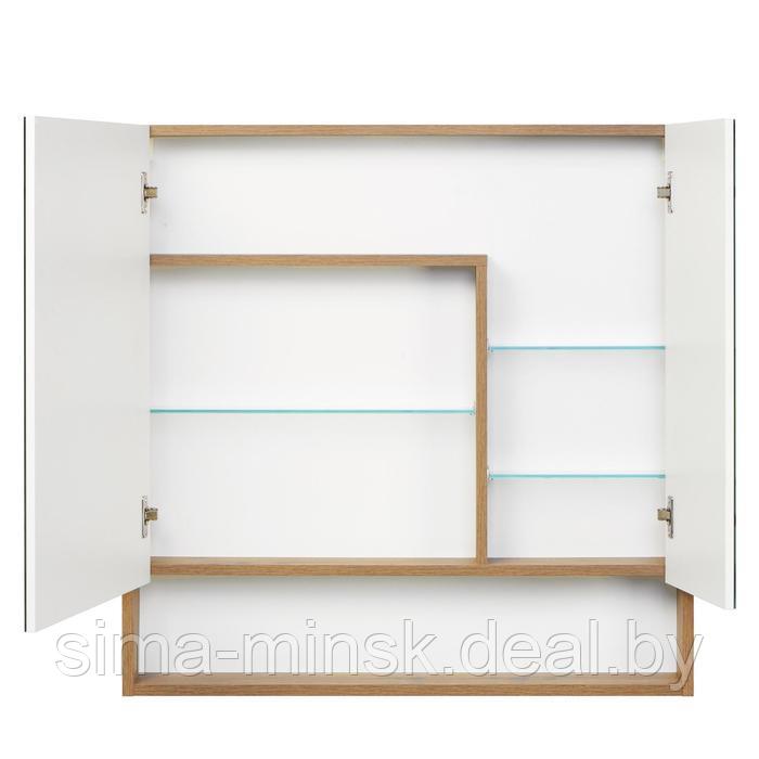 Зеркальный шкаф Aquaton «Сканди 90», цвет белый, дуб рустикальный - фото 2 - id-p187852461
