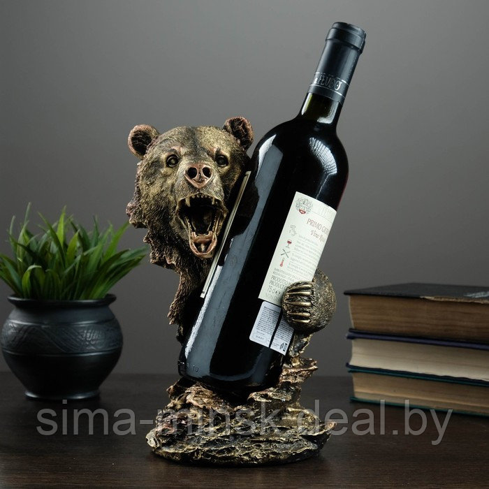 Подставка под бутылку "Медведь" бронза 15х16х25см - фото 2 - id-p187858362