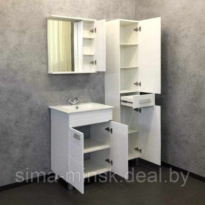 Зеркало-шкаф COMFORTY «Модена М-60» цвет белый матовый - фото 4 - id-p187852534