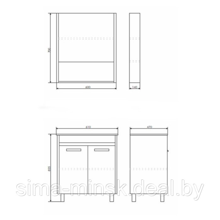 Зеркало-шкаф COMFORTY «Марио-60» цвет дуб темный - фото 3 - id-p187852548