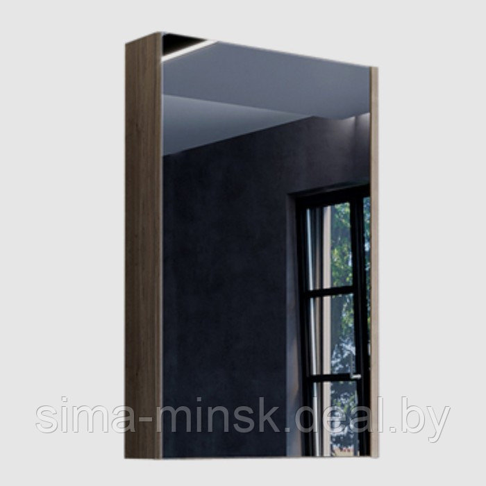 Зеркало-шкаф COMFORTY «Порто-50» дуб темно-коричневый - фото 1 - id-p187852573
