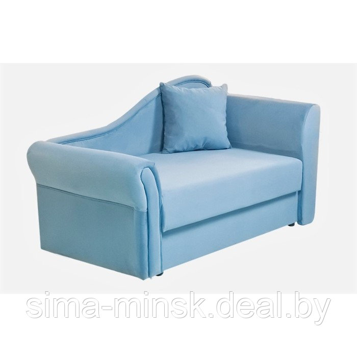 Детский диван №2, механизм еврокнижка, велюр, цвет синий - фото 2 - id-p187855527