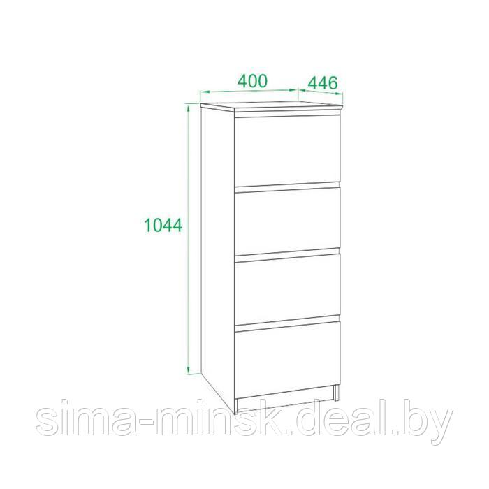 Комод с 4-мя ящиками «Т-4Р», 400 × 446 × 1044 мм, цвет дуб юкон - фото 4 - id-p187851684