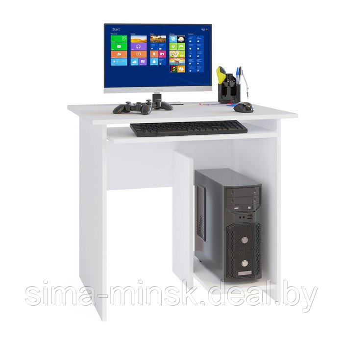 Компьютерный стол, 800 × 600 × 740 мм, цвет белый - фото 1 - id-p187849857