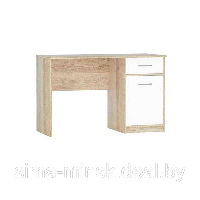 Стол письменный «Стелс 120», 1 ящик, 1200 × 550 × 750 мм, цвет дуб сонома / белый - фото 1 - id-p187857614