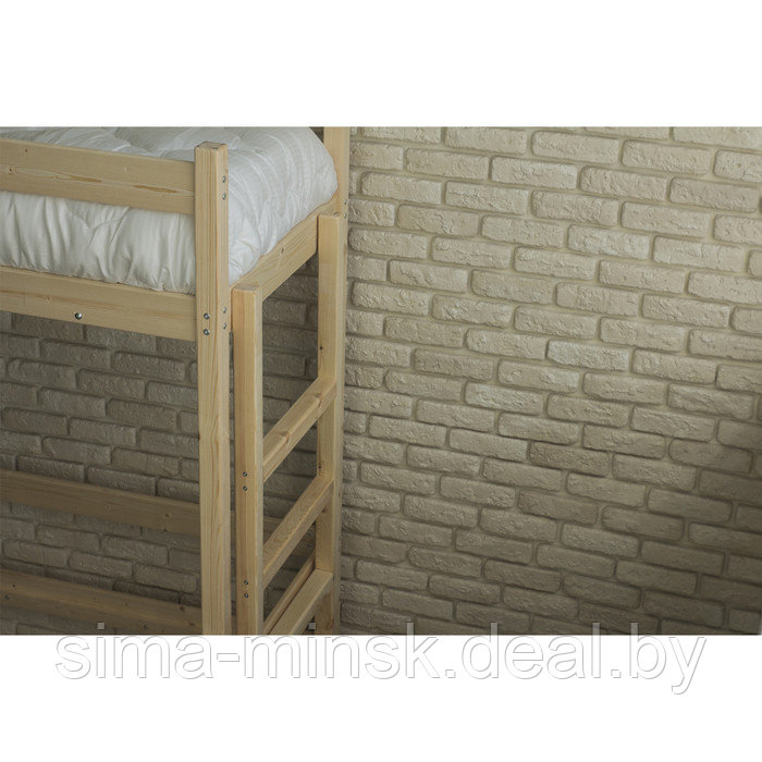Кровать-чердак «Л1», 700×1600, массив сосны, без покрытия - фото 3 - id-p187856650