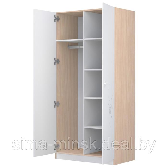 Шкаф French, двухсекционный, 190х89,8х50 см, цвет белый/дуб пастельный - фото 3 - id-p187857832
