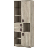 Шкаф «Диско» 2-х дверный с ящиками, 802 × 451 × 2072 мм, цвет дуб сонома / шоколад