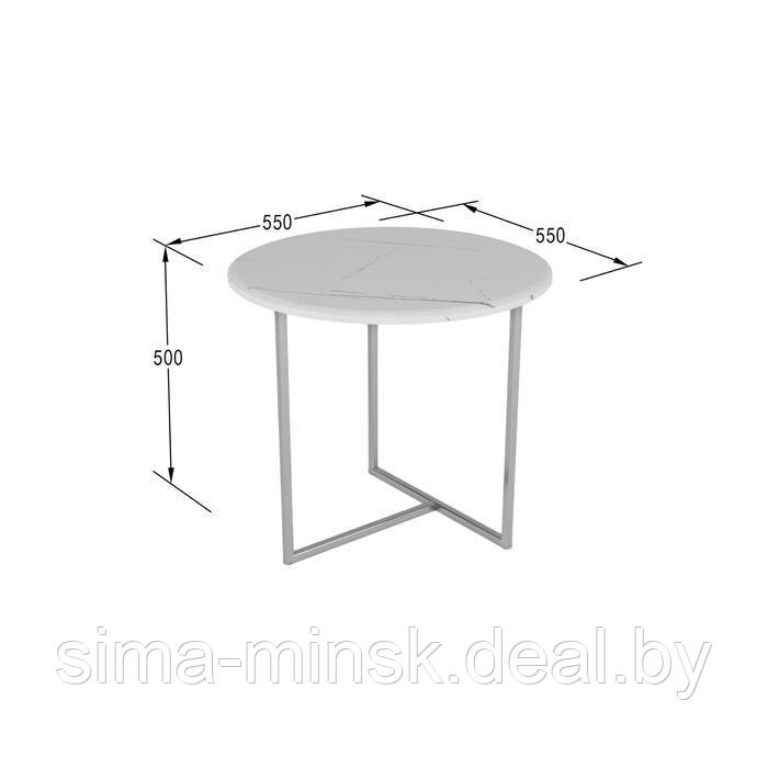 Стол журнальный «Альбано», 550 × 550 × 500 мм, цвет белый мрамор - фото 2 - id-p187853991