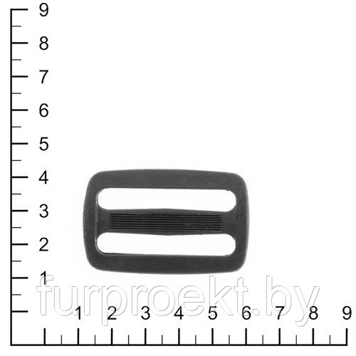 Пряжка 40мм 2-щелев. чёрн VP      (R0016, R0026, R3801 (C), R3801A (C), R3801 (Q), ПК 2-щелев.)